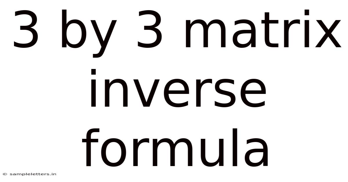 3 By 3 Matrix Inverse Formula
