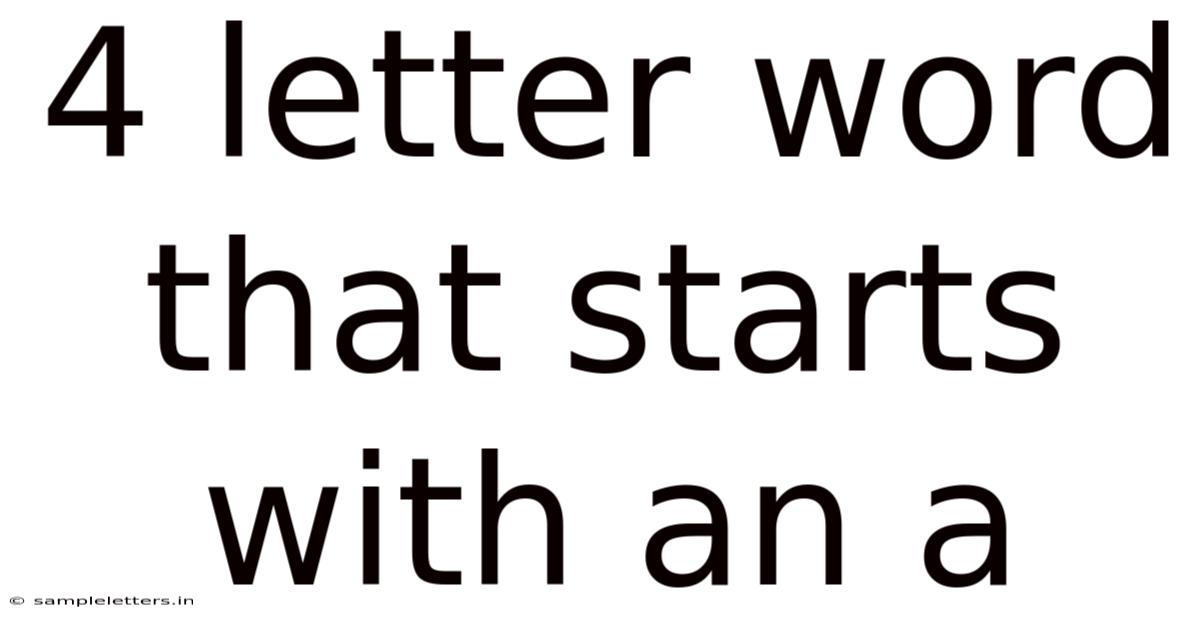 4 Letter Word That Starts With An A