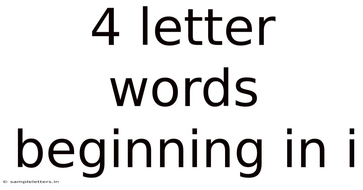 4 Letter Words Beginning In I