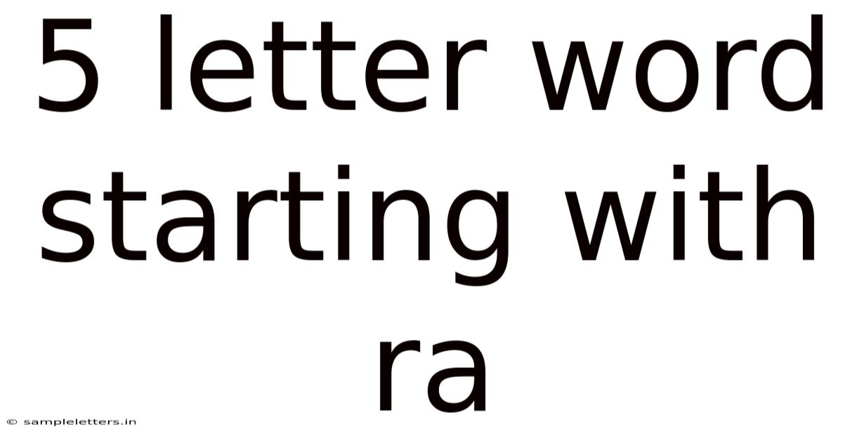 5 Letter Word Starting With Ra