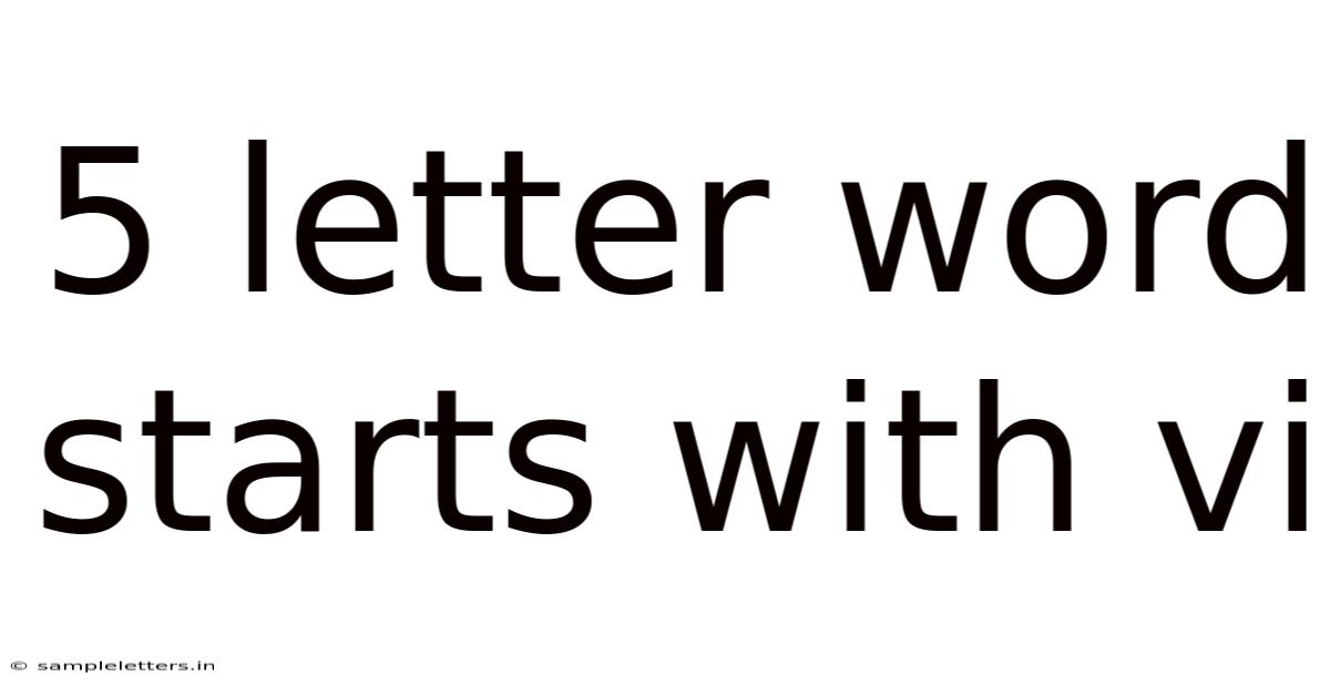 5 Letter Word Starts With Vi