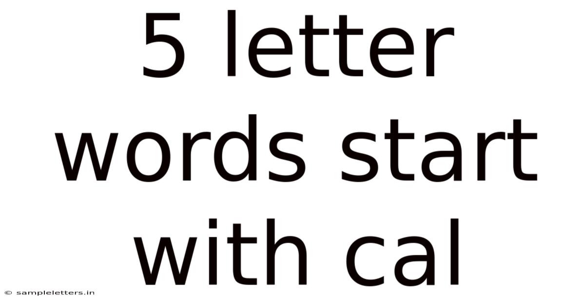 5 Letter Words Start With Cal