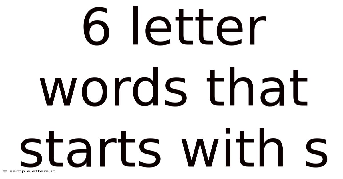 6 Letter Words That Starts With S