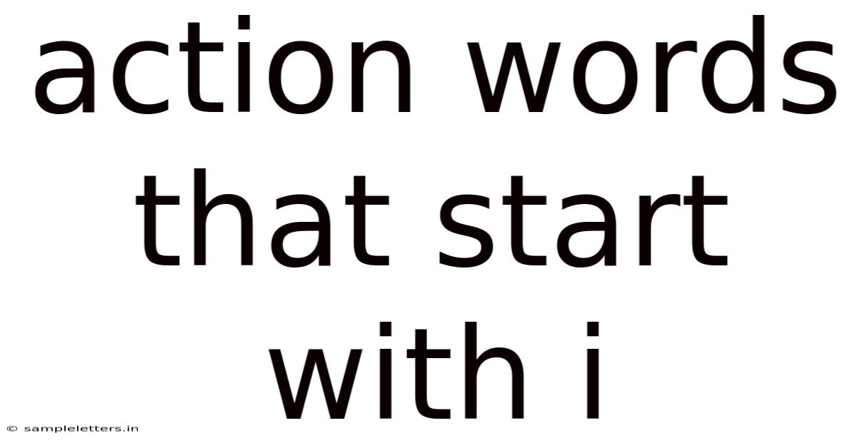 Action Words That Start With I
