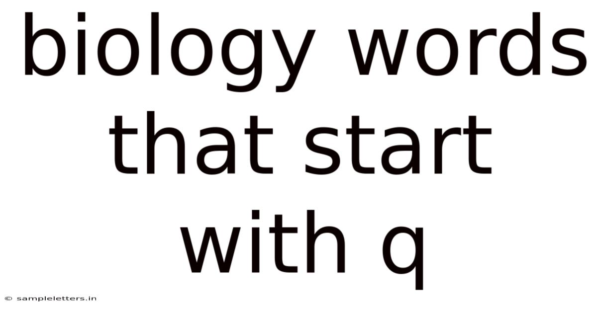 Biology Words That Start With Q