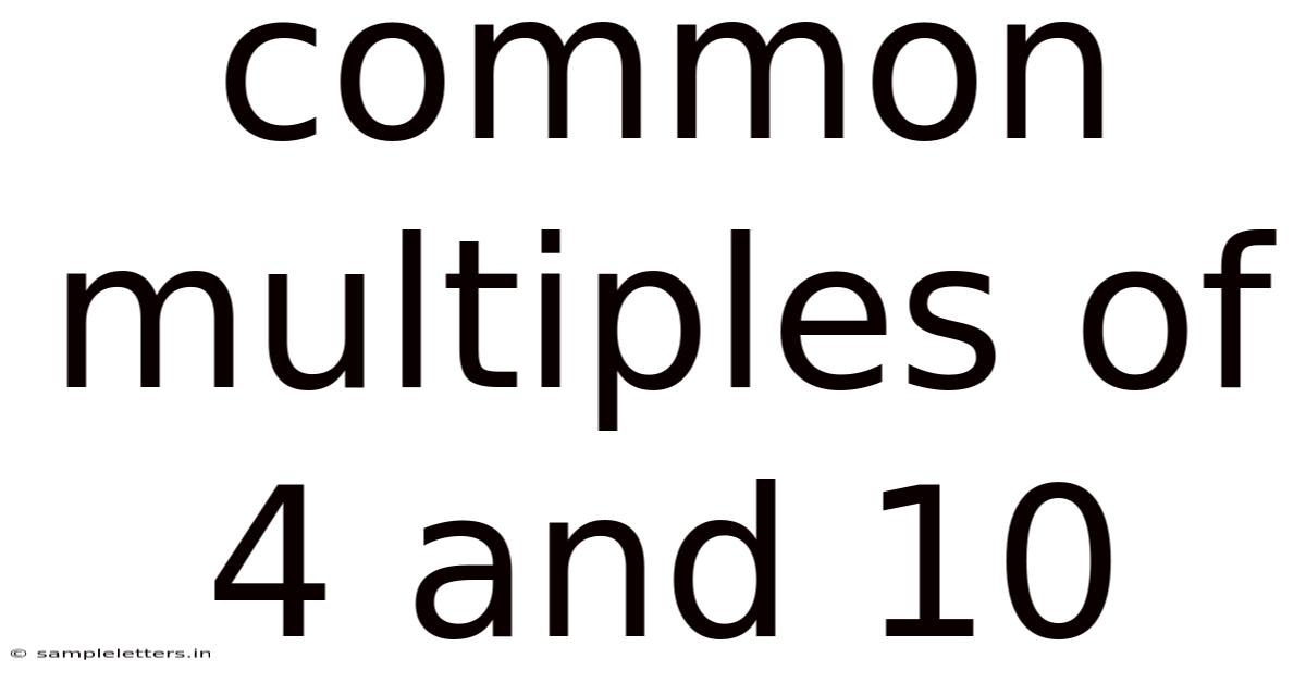 Common Multiples Of 4 And 10