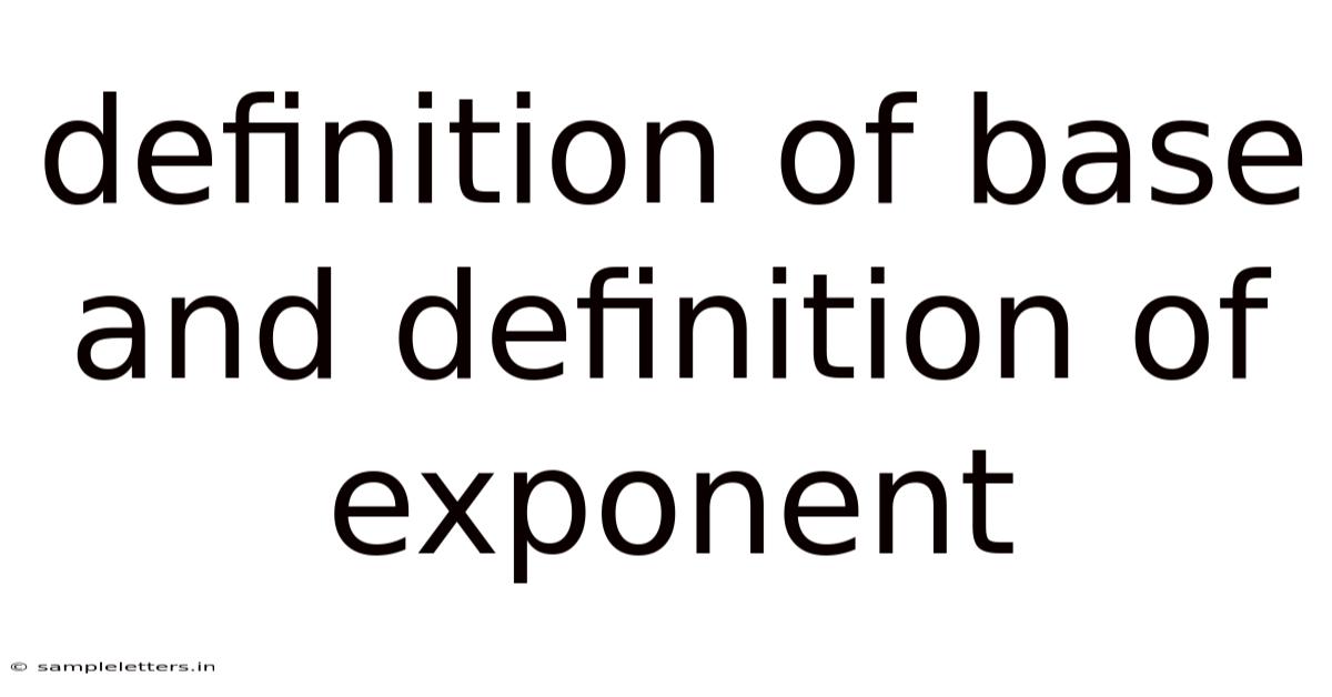 Definition Of Base And Definition Of Exponent