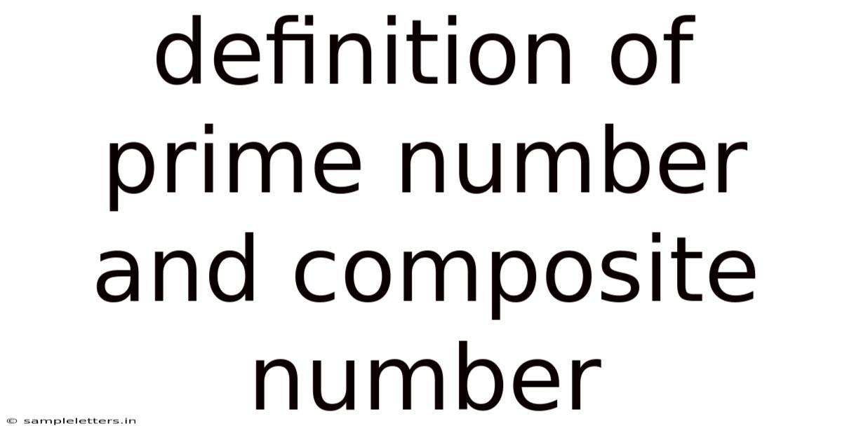 Definition Of Prime Number And Composite Number