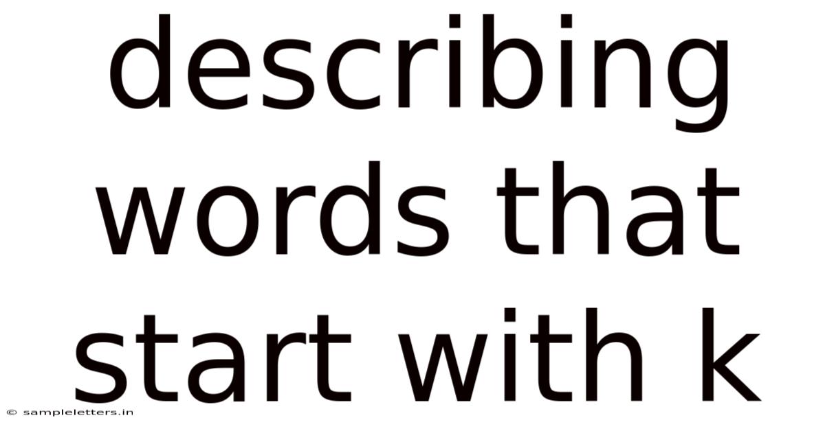 Describing Words That Start With K