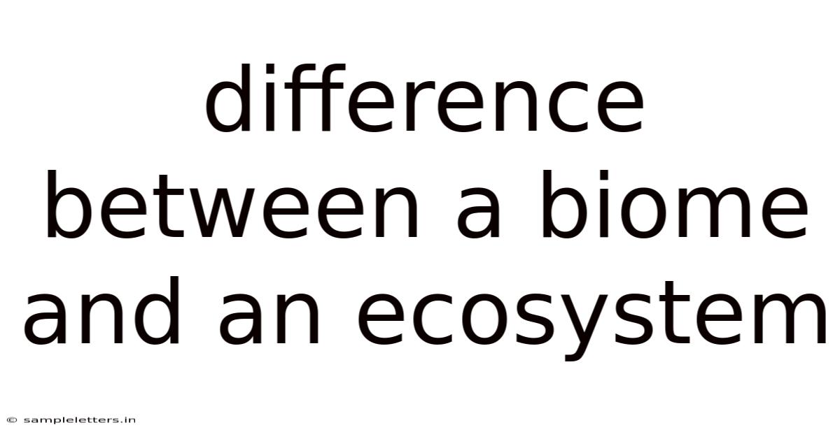 Difference Between A Biome And An Ecosystem