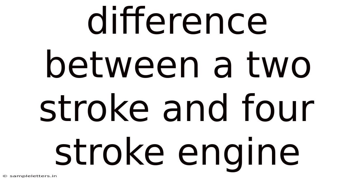 Difference Between A Two Stroke And Four Stroke Engine