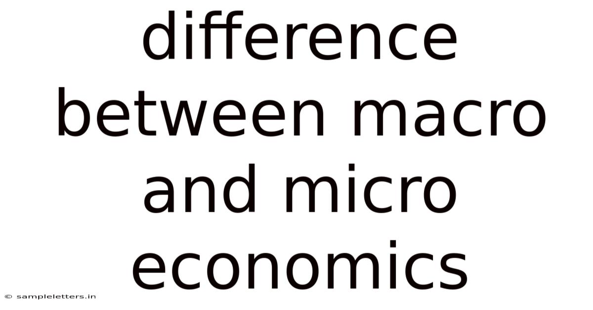 Difference Between Macro And Micro Economics