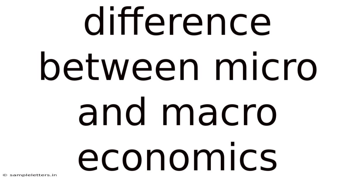 Difference Between Micro And Macro Economics