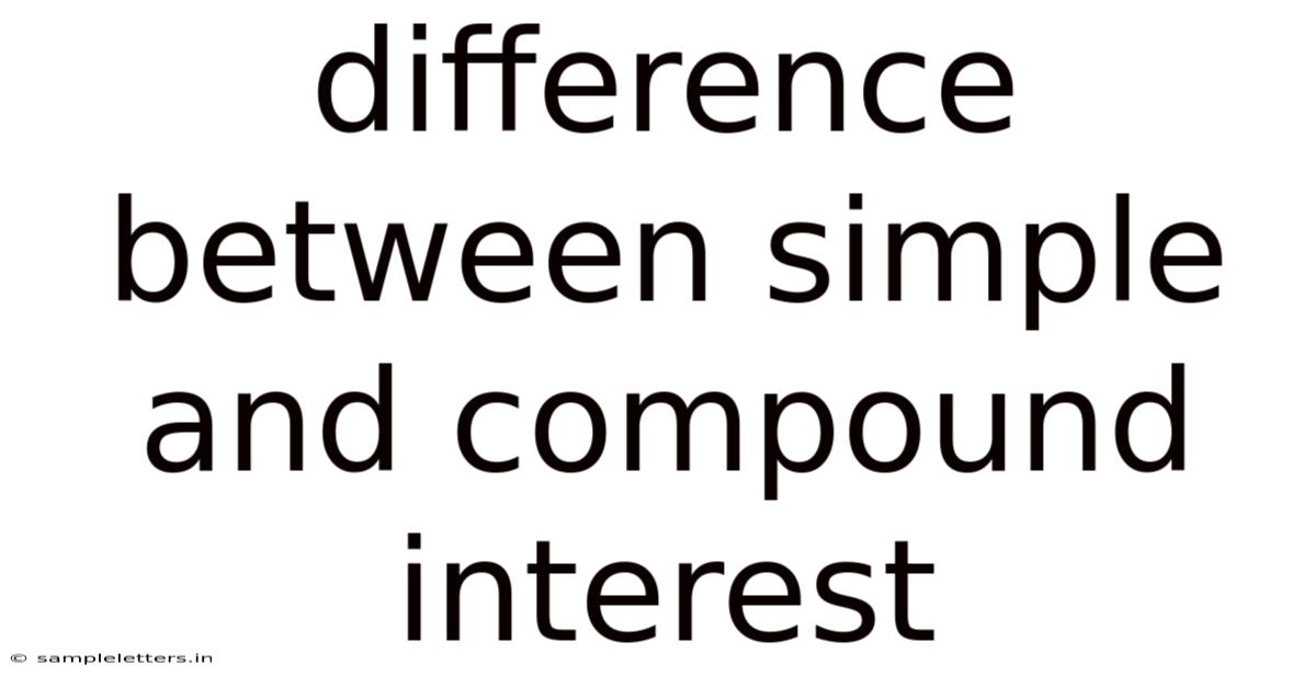 Difference Between Simple And Compound Interest
