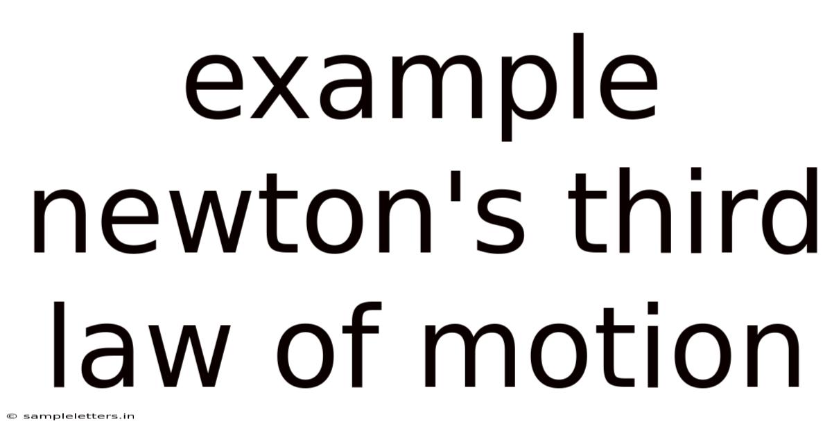 Example Newton's Third Law Of Motion