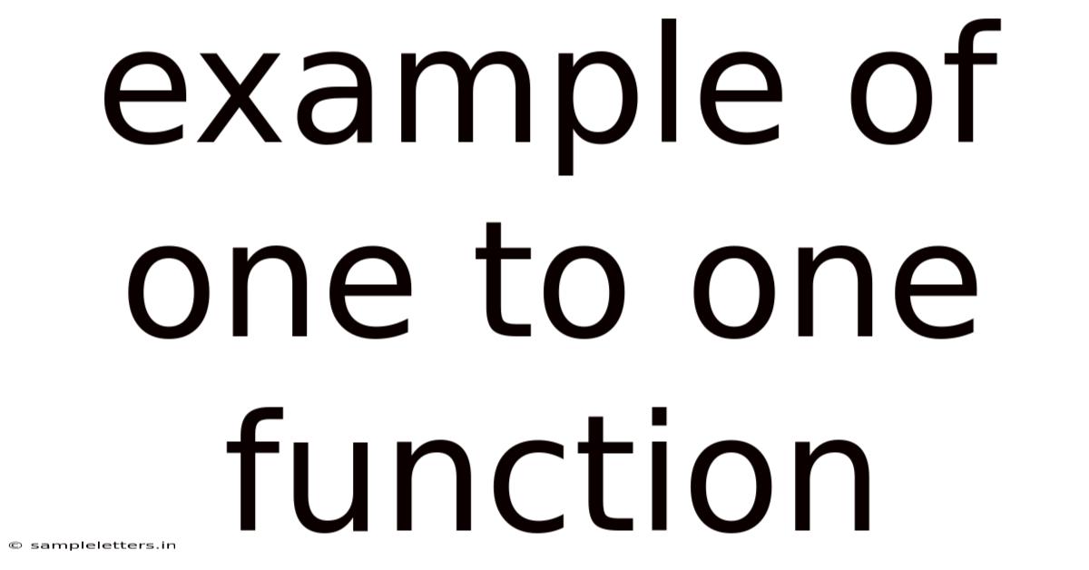 Example Of One To One Function