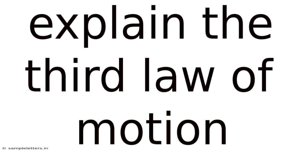 Explain The Third Law Of Motion
