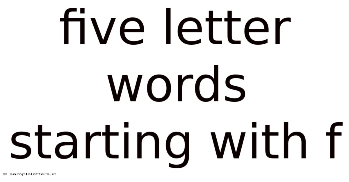 Five Letter Words Starting With F