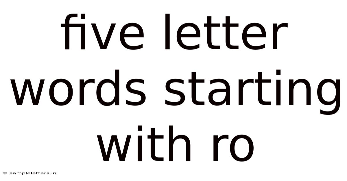 Five Letter Words Starting With Ro