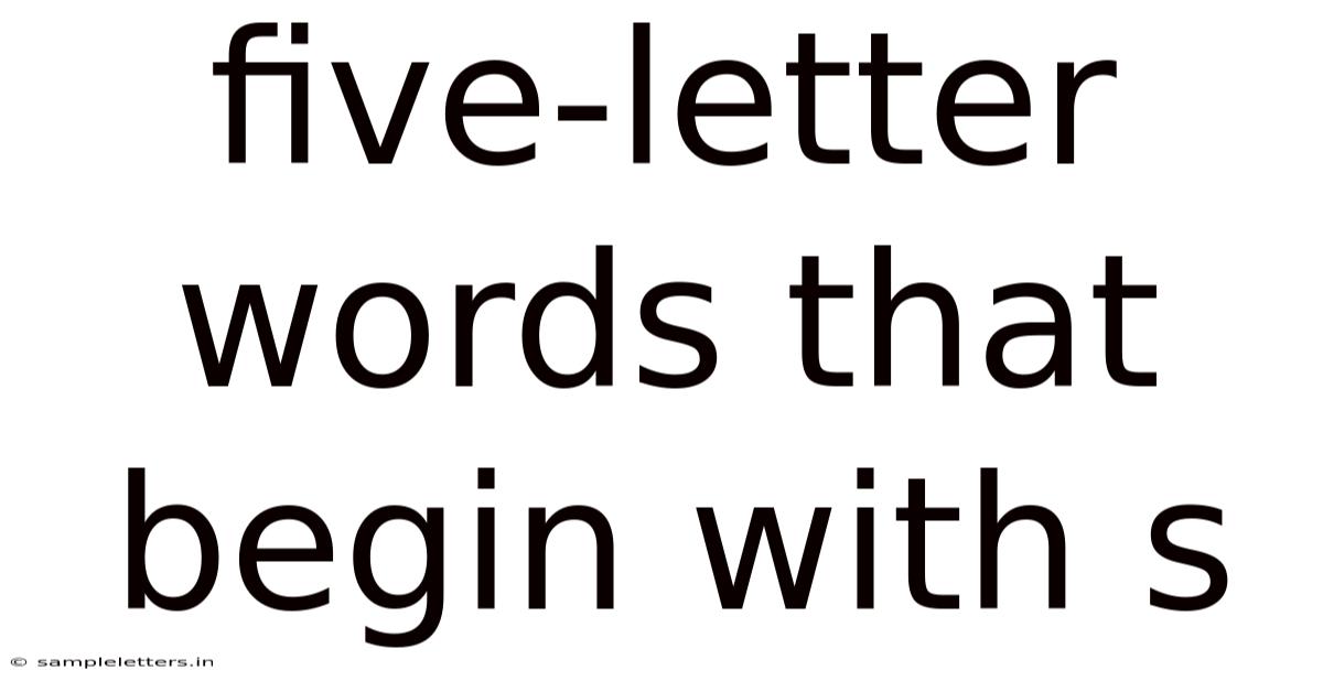 Five-letter Words That Begin With S