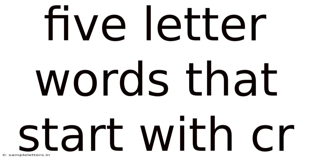 Five Letter Words That Start With Cr