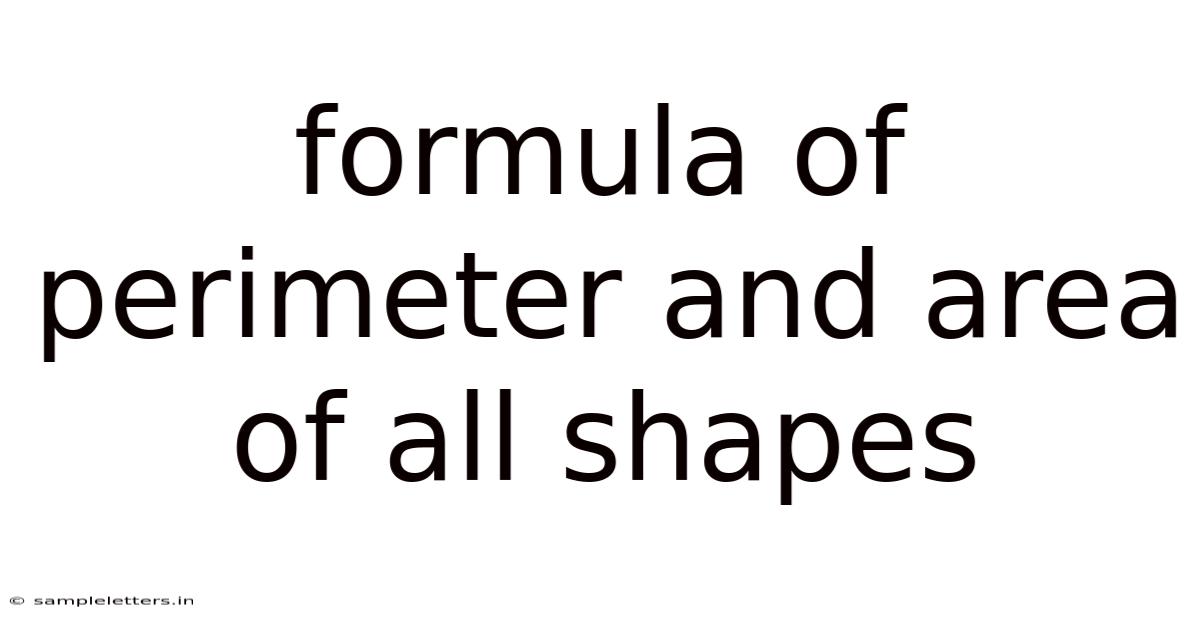 Formula Of Perimeter And Area Of All Shapes