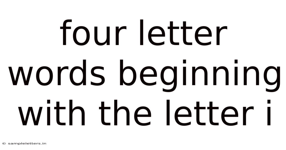 Four Letter Words Beginning With The Letter I