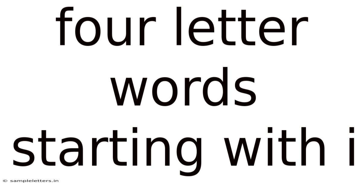 Four Letter Words Starting With I