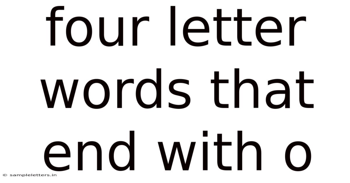 Four Letter Words That End With O
