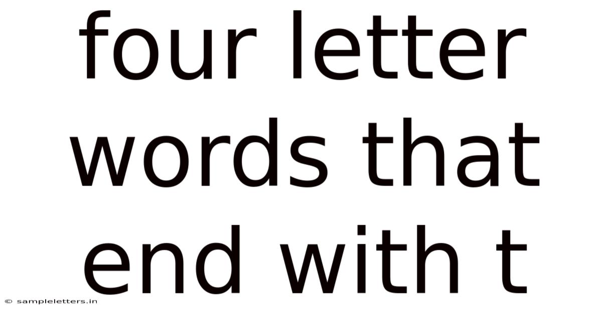 Four Letter Words That End With T