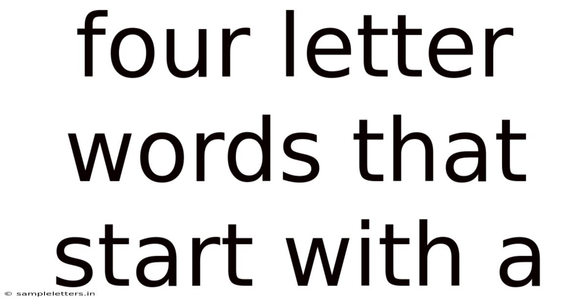 Four Letter Words That Start With A