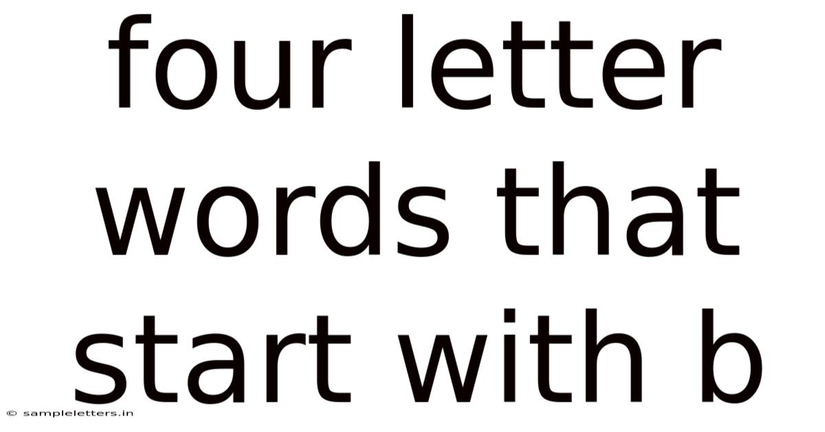 Four Letter Words That Start With B