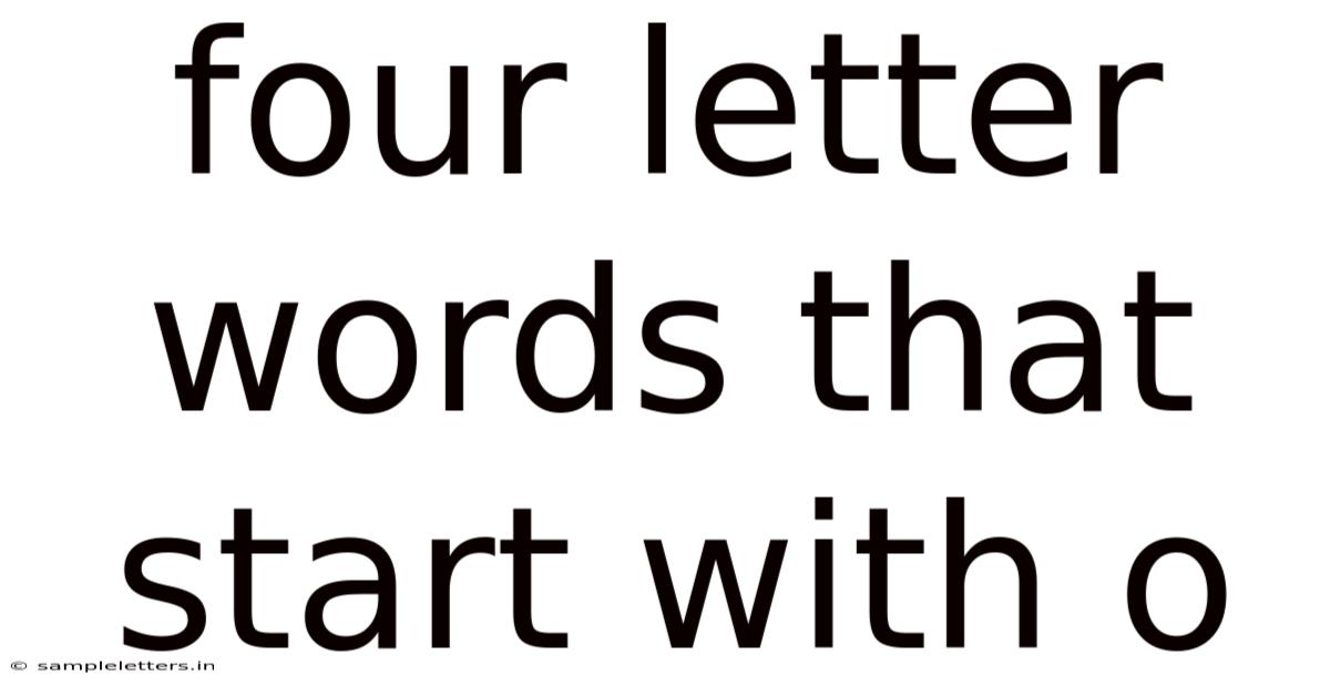 Four Letter Words That Start With O