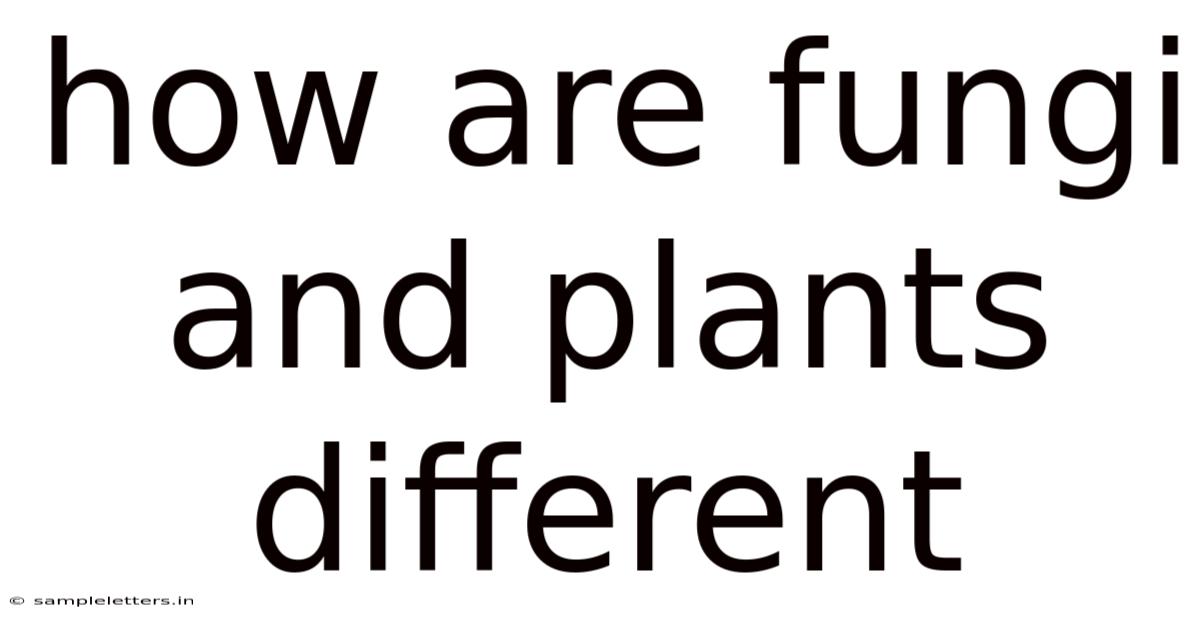 How Are Fungi And Plants Different
