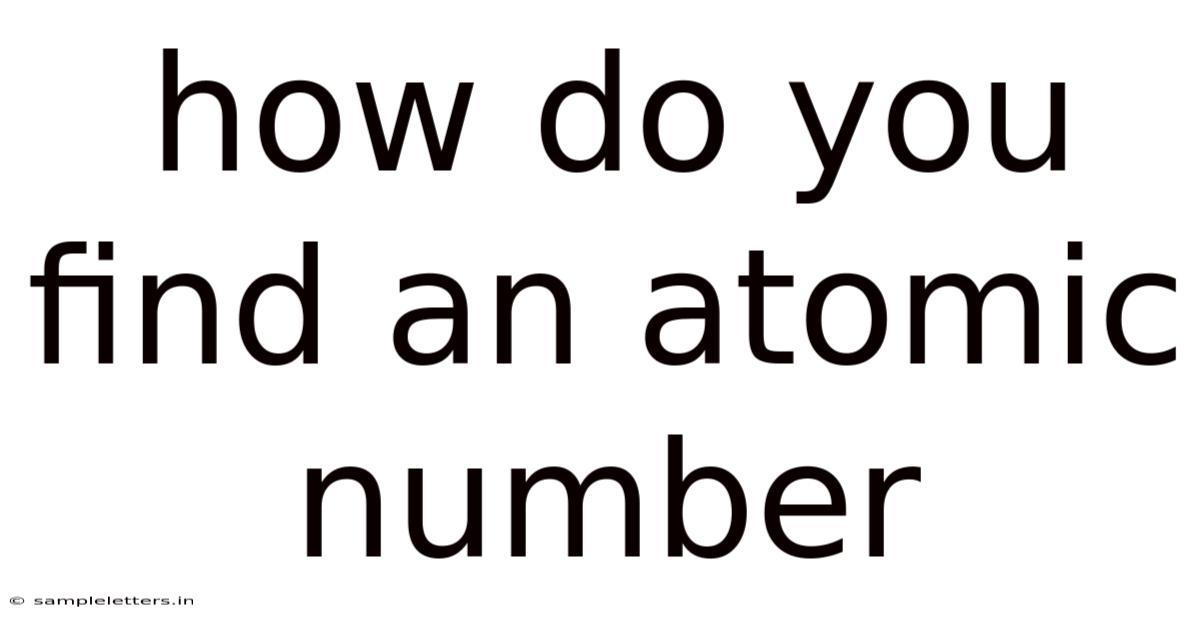 How Do You Find An Atomic Number