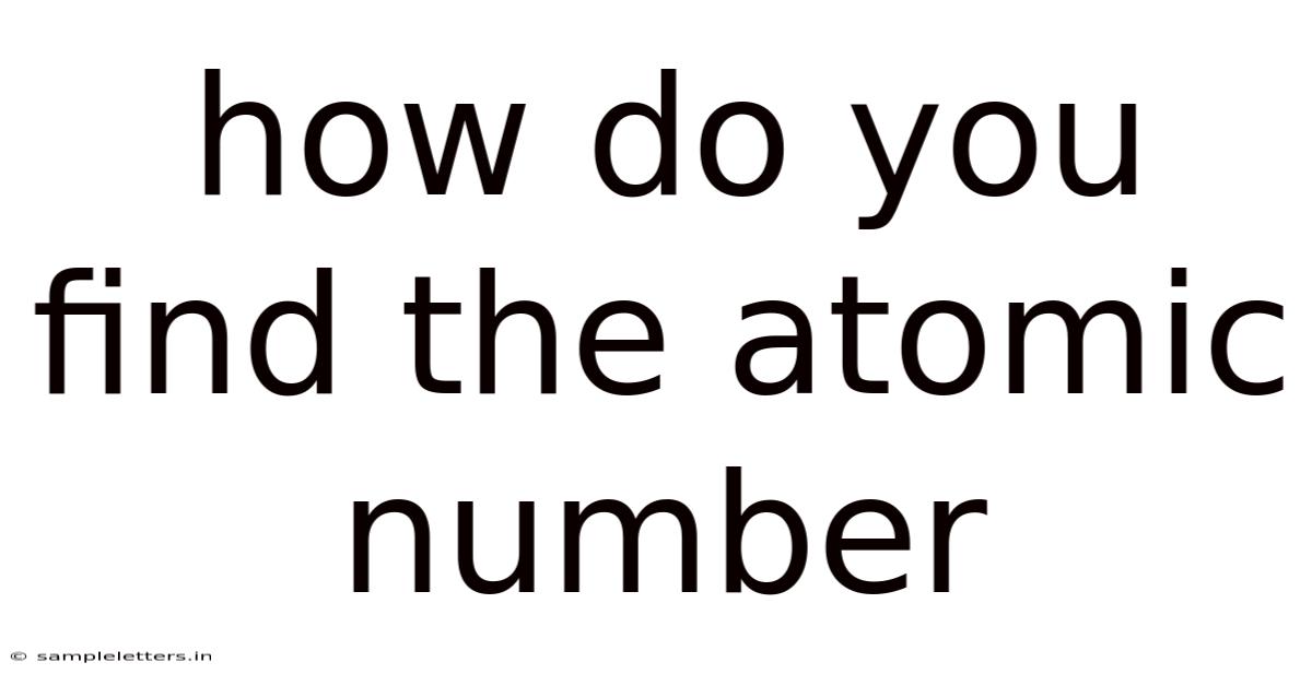 How Do You Find The Atomic Number