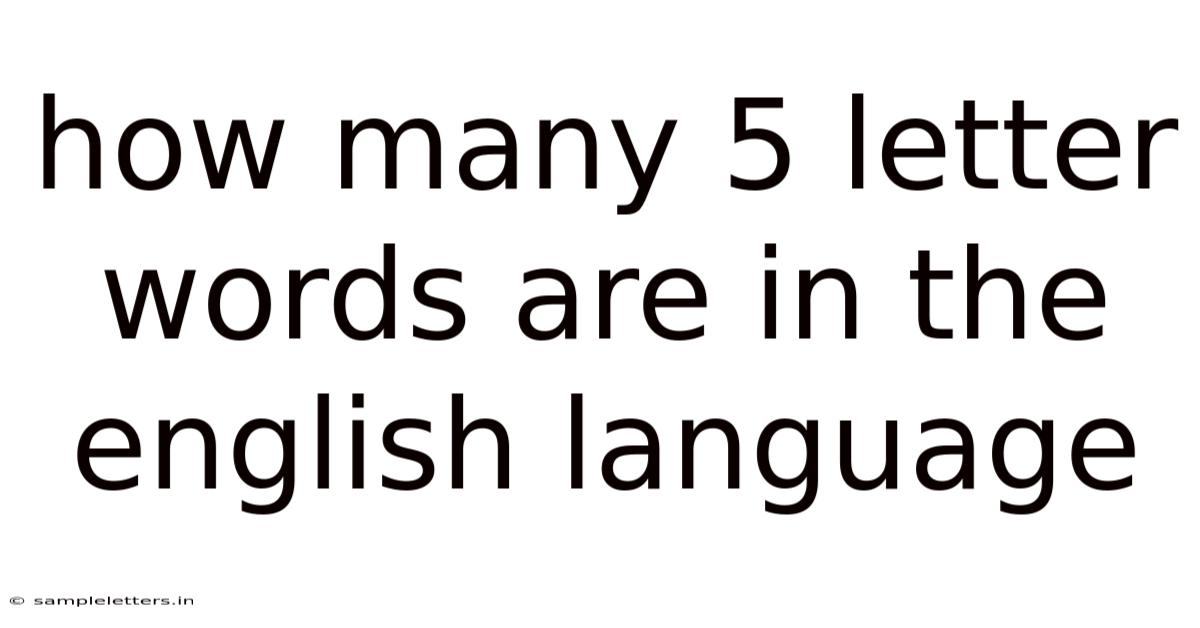 How Many 5 Letter Words Are In The English Language