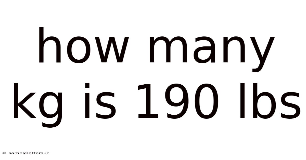 How Many Kg Is 190 Lbs