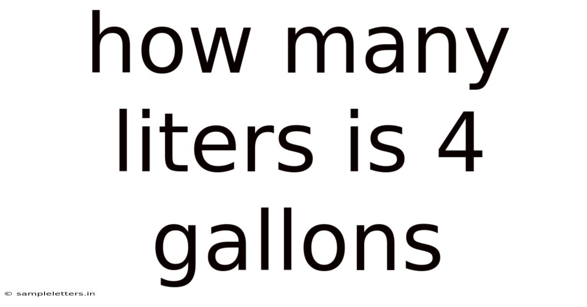 How Many Liters Is 4 Gallons