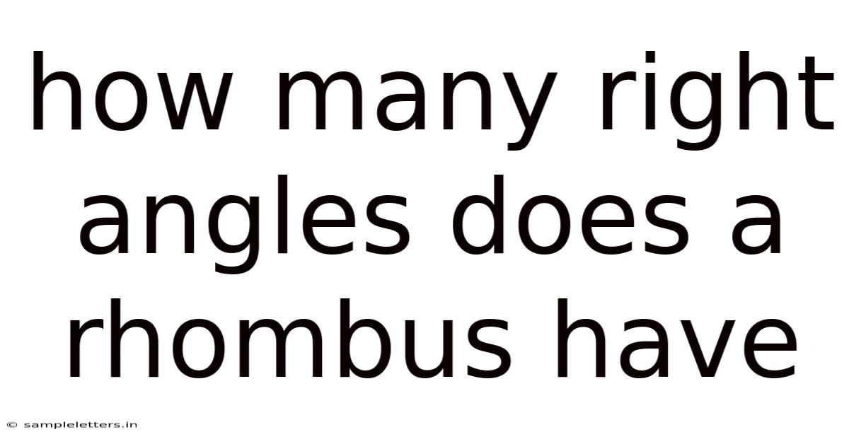 How Many Right Angles Does A Rhombus Have