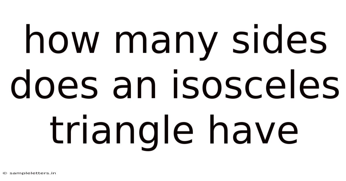 How Many Sides Does An Isosceles Triangle Have