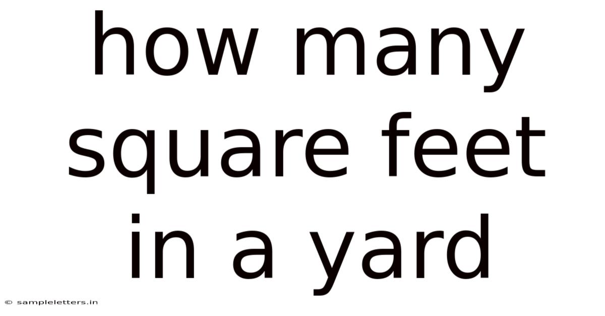 How Many Square Feet In A Yard