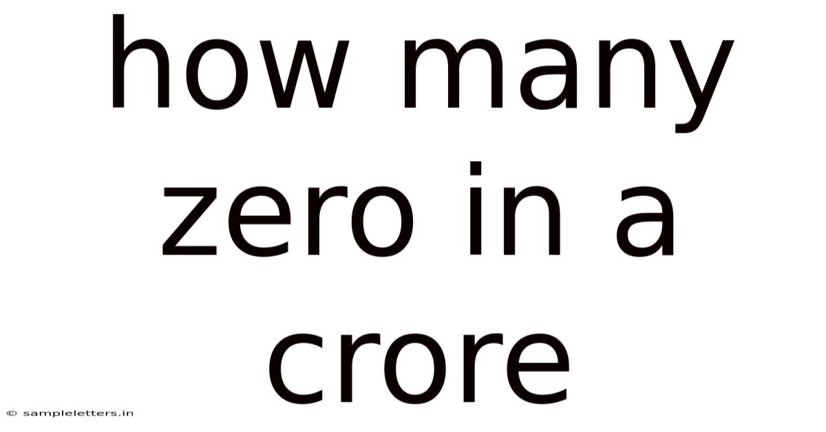 How Many Zero In A Crore