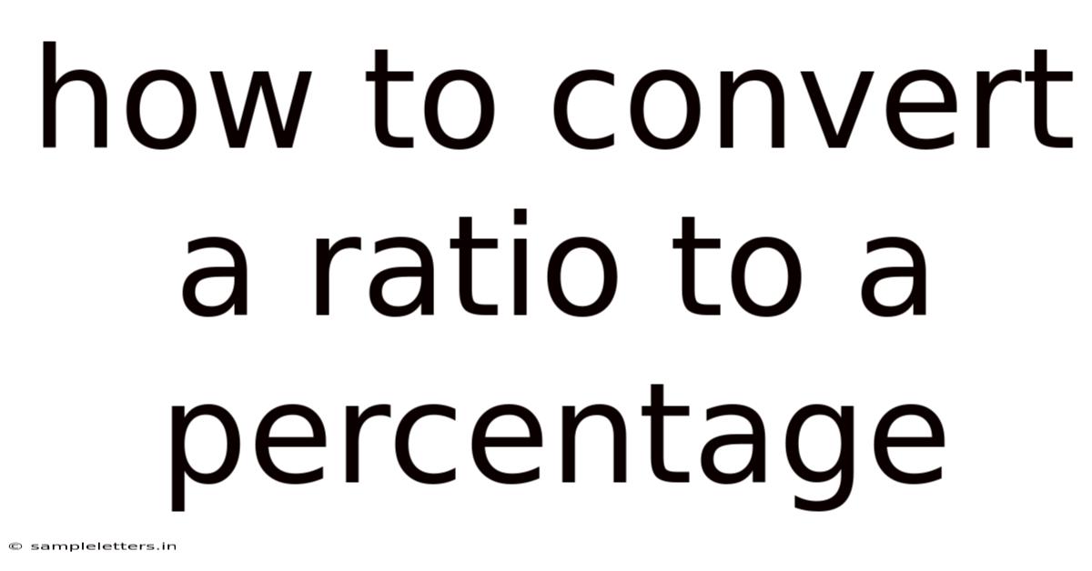 How To Convert A Ratio To A Percentage