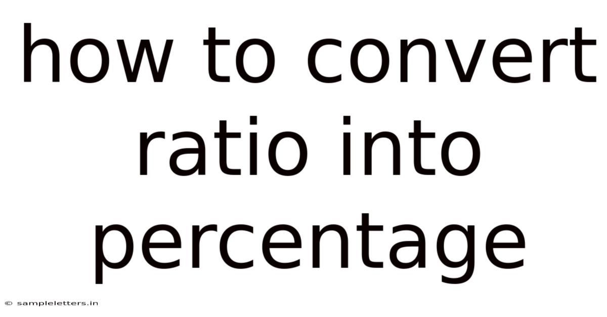 How To Convert Ratio Into Percentage