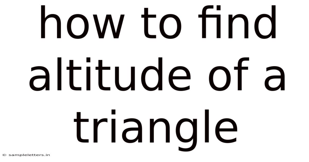 How To Find Altitude Of A Triangle