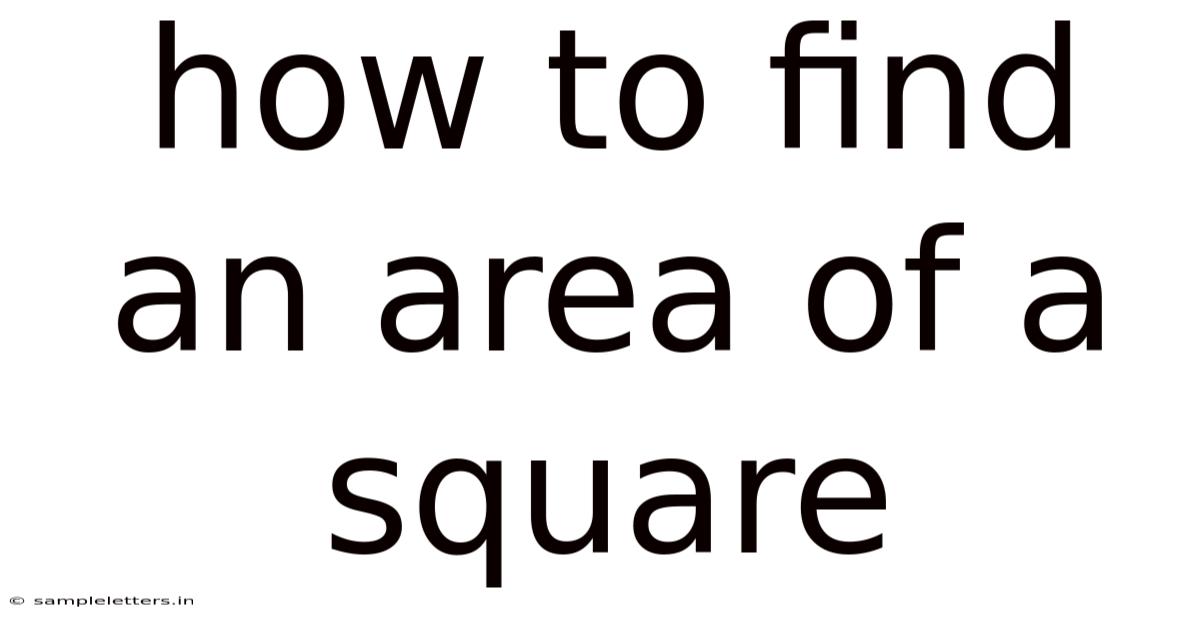 How To Find An Area Of A Square