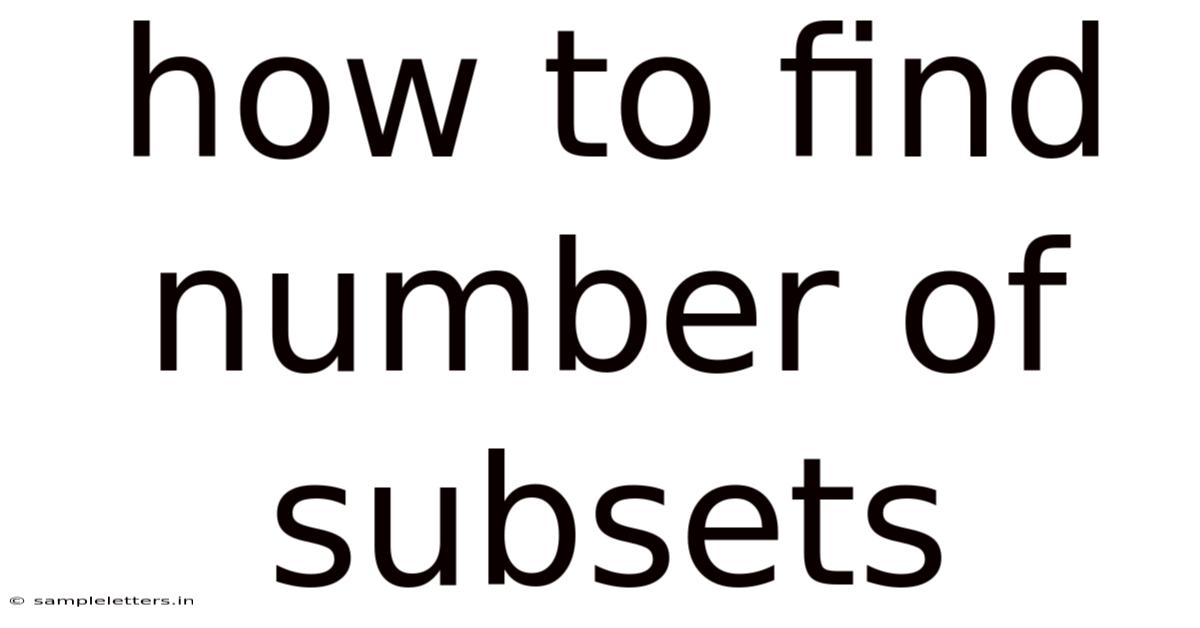 How To Find Number Of Subsets