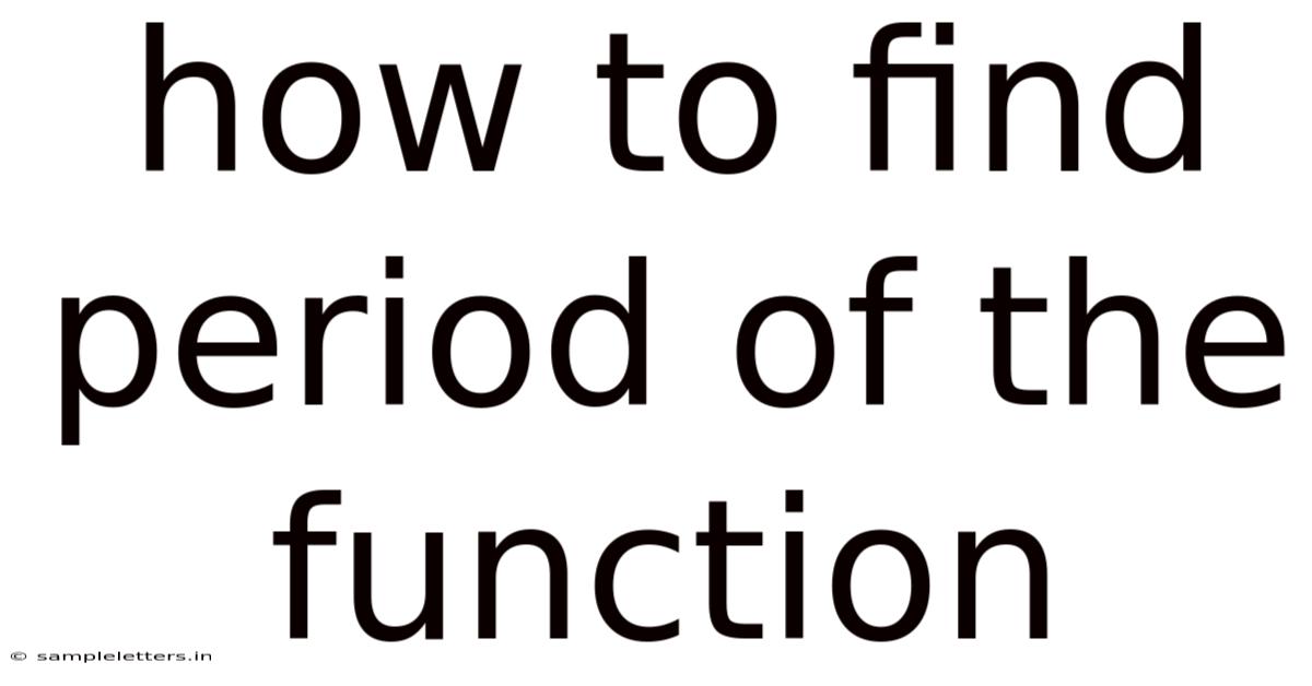 How To Find Period Of The Function