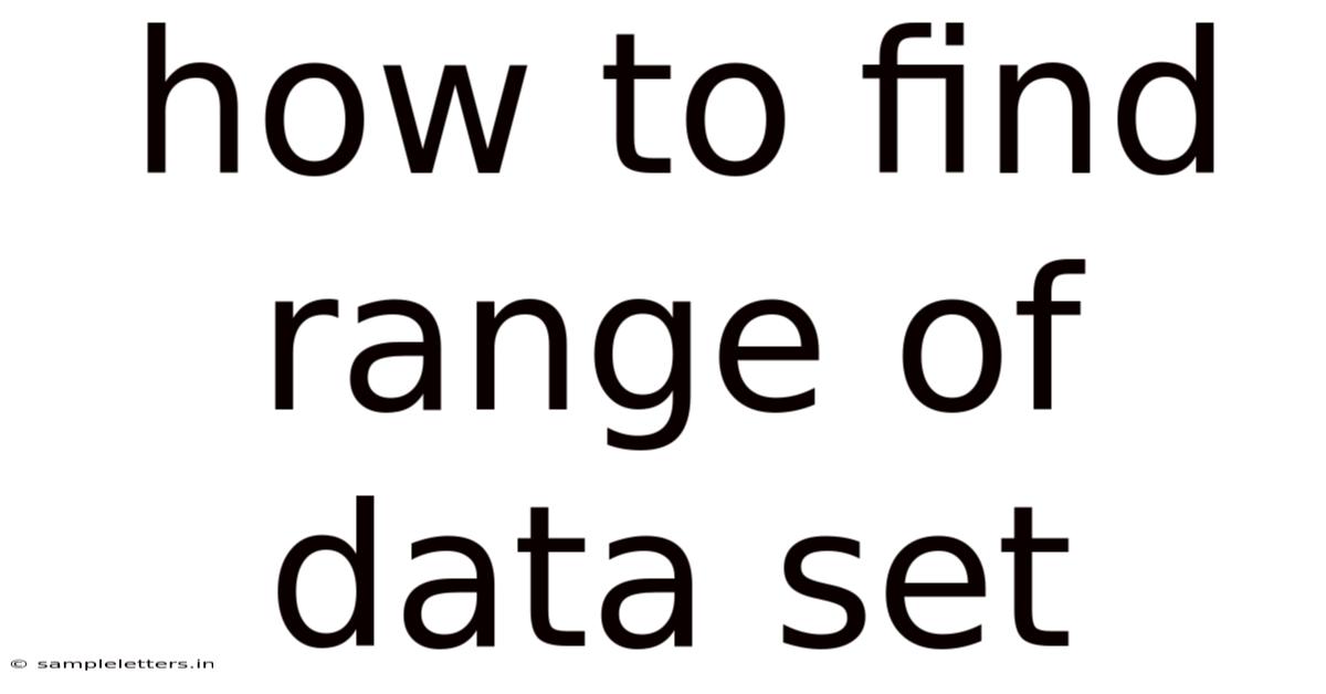 How To Find Range Of Data Set